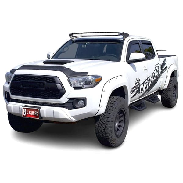 U-Guard Textured Black Drop Step Nerf Bars | SD-4206 | for 2016-2023 Toyota Tacoma Double Cab